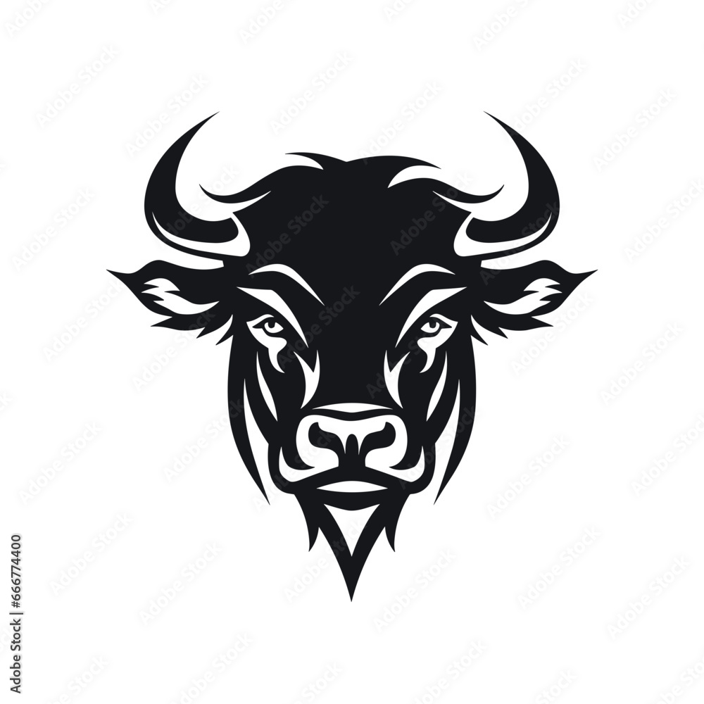 Black and White Bull's Head Black and White Bull's Head