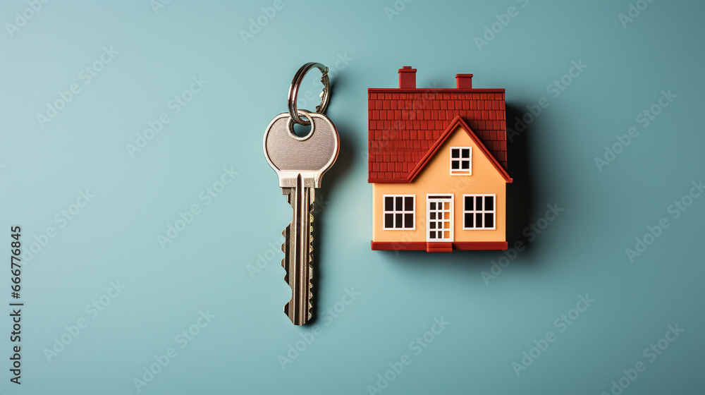 real estate agent with house key and house model on white background. real estate concept real estate agent with house key and house model on white background. real estate concept