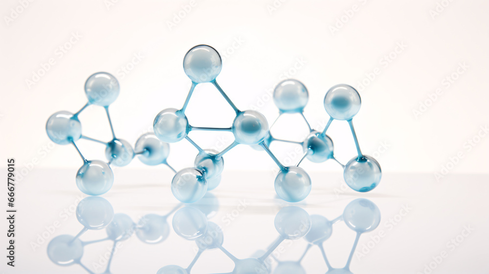 Molecule or atom, science cosmetic technology background. skin care cosmetics concept.