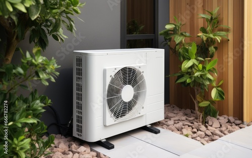 Clean energy for home, air source heat pump installation