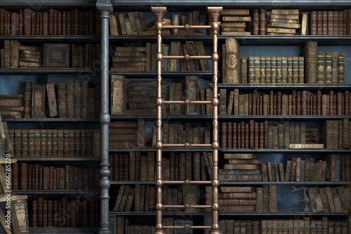 dusty library shelves. Generative AI