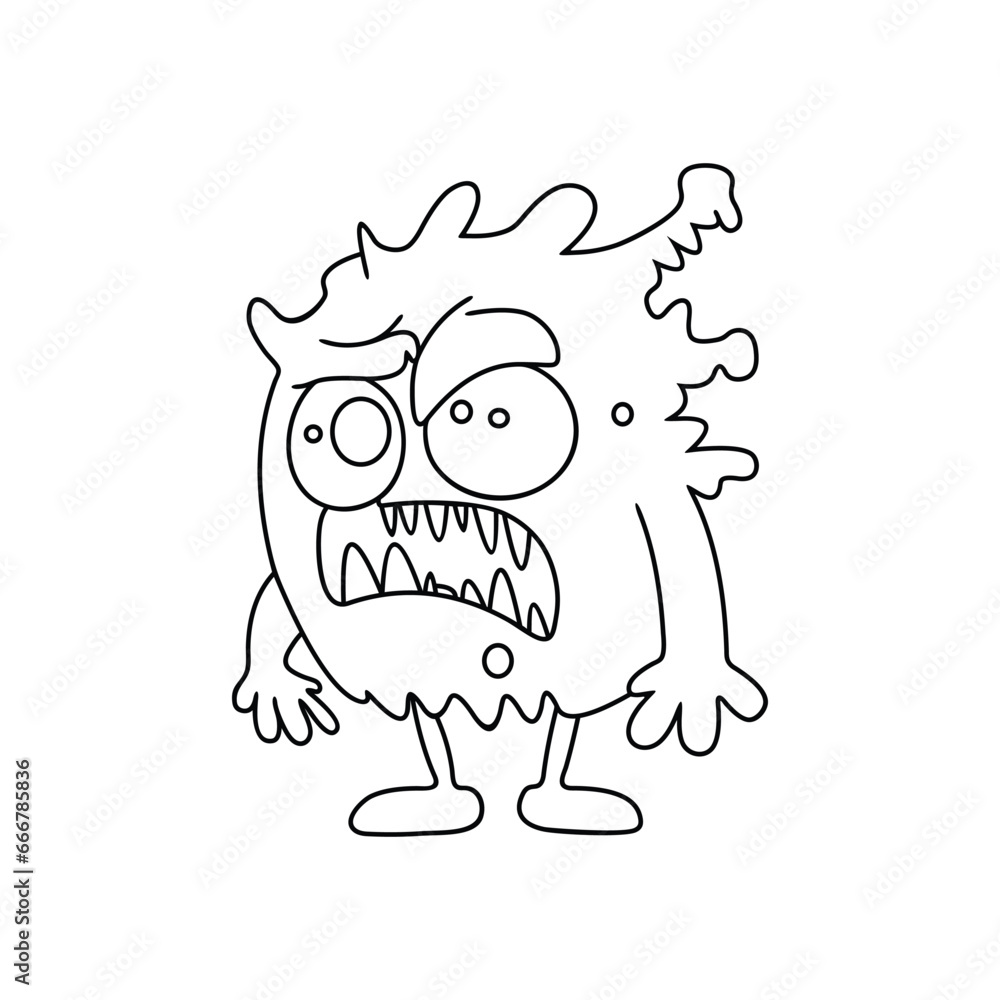 Monster funny character hand draw cartoon style Monster funny character hand draw cartoon style