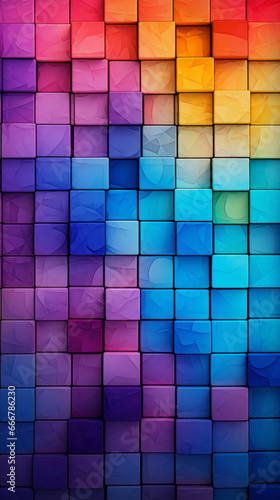 A vibrant mosaic of colorful squares