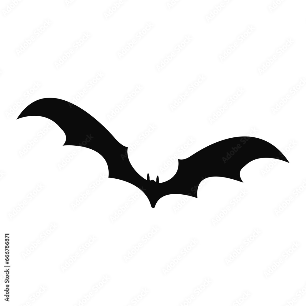 Isolated silhouette of a bat icon Vector Isolated silhouette of a bat icon Vector