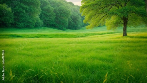 Green field and tree photo
