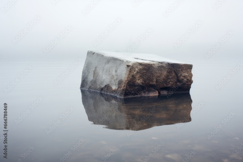 Naklejka premium abstract advertising background with a stone podest placed in the water.