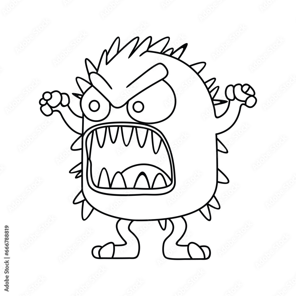 Monster funny character hand draw cartoon style Monster funny character hand draw cartoon style