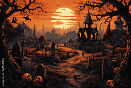 Halloween Background Generative AI © seyhmus