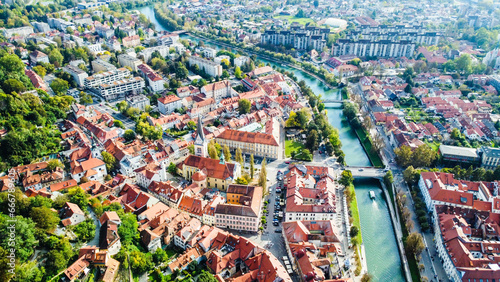Ljubljana, old city, river, Slovenia