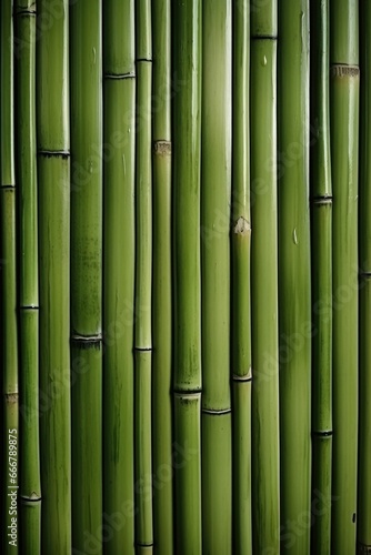 The textured backdrop of vibrant green bamboo