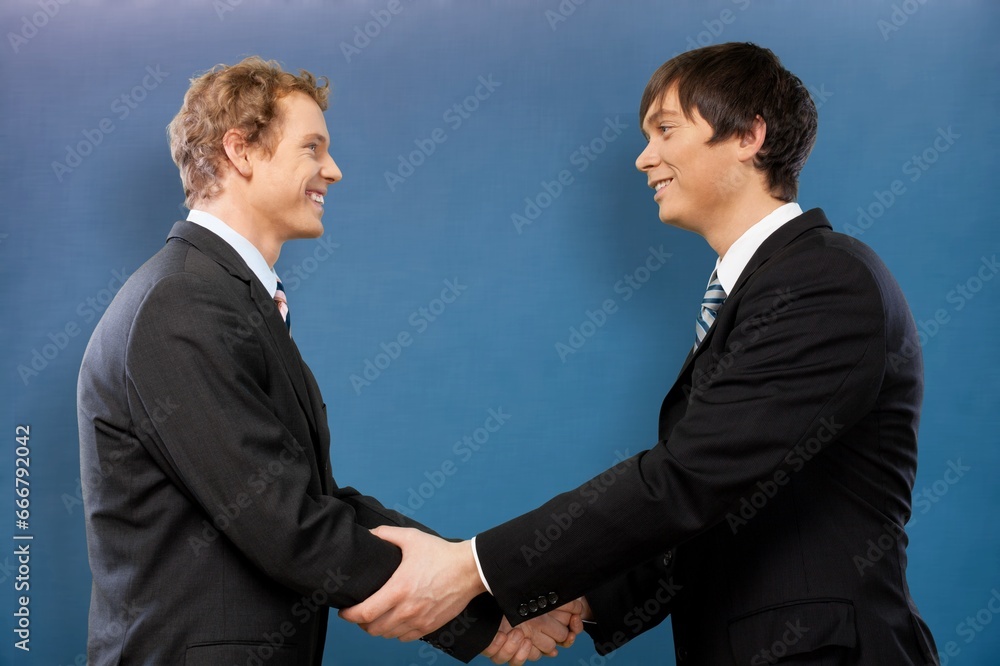 Happy young male business friends Happy young male business friends