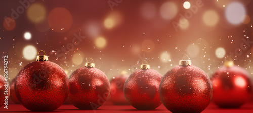 Christmas shine sparkle red background with xmas decoration