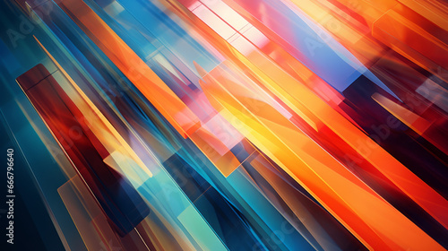 An energetic and vibrant abstract artwork with dynamic lines and bold colors
