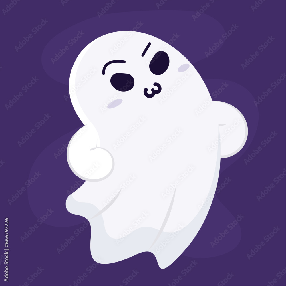 Isolated cute halloween ghost character Vector Isolated cute halloween ghost character Vector