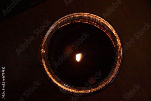 Macro of a bruning candle photo