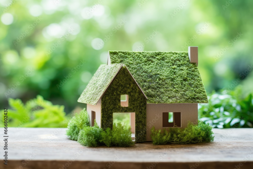 Eco Friendly Paper Home On Moss In Forest Eco Friendly Paper Home On Moss In Forest