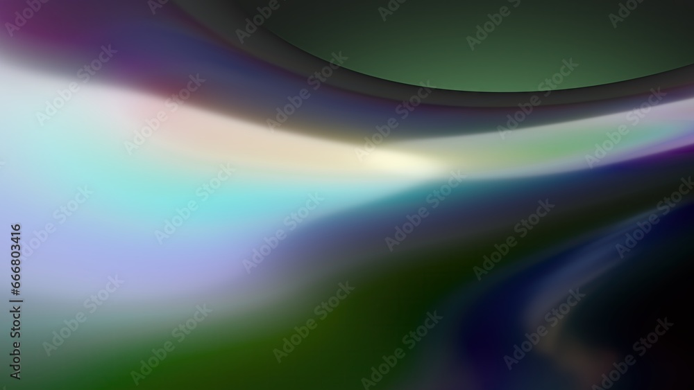 Simple bezier curve rainbow reflection on metal plate Elegant Modern 3D Rendering image abstract background