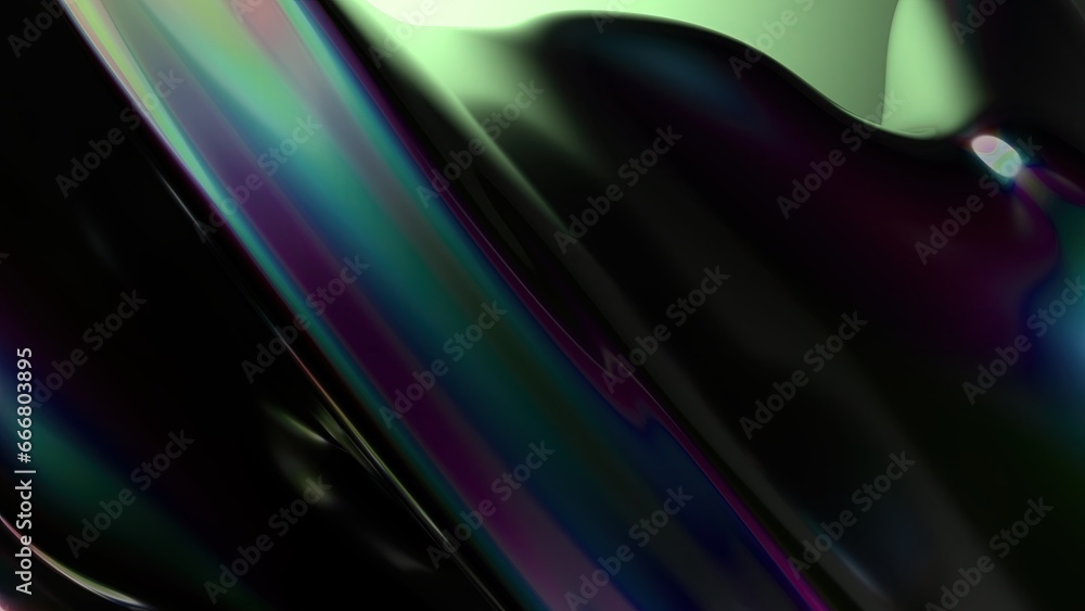 Obraz premium Abstract background of metal plate luxury curved rainbow reflection Elegant Modern 3D Rendering image