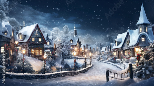 little Christmas town covered with snow © Melinda Nagy