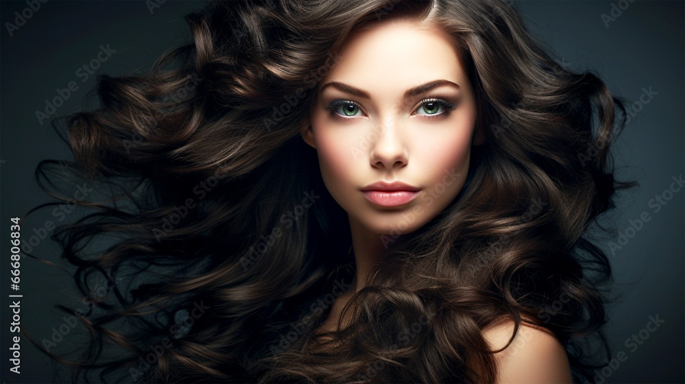 young brunette woman with gorgeous hair young brunette woman with gorgeous hair