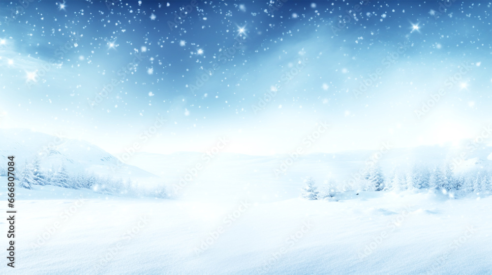 Fototapeta premium snowy landscape winter background