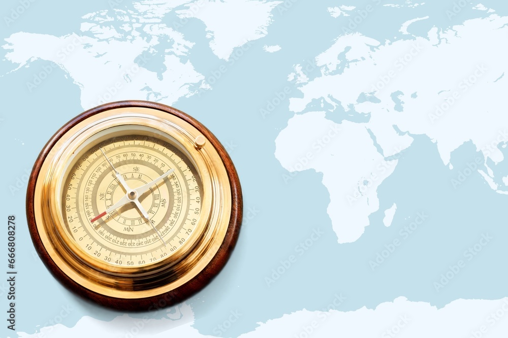 Golden compass course for travel or hiking Golden compass course for travel or hiking