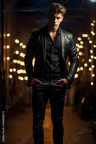 Glamour photoshoot of an 21-year-old male model