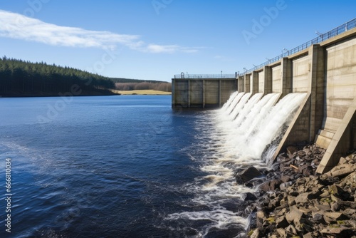 Water dam side view