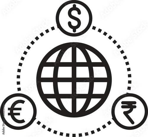 international currency exchange icon vector
