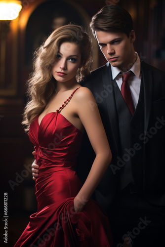 Glamour photoshoot of an 21-year-old couple model