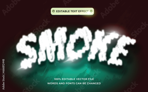text effect smoke blur with black vintage background, light shadow font style
