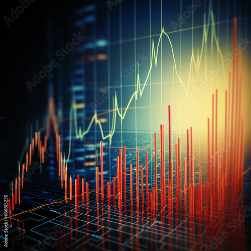 market chart graph. Generative AI © Jay