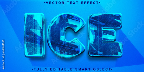 Blue Ice Vector Fully Editable Smart Object Text Effect