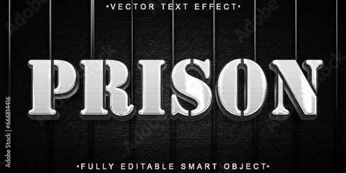 Prison Vector Fully Editable Smart Object Text Effect