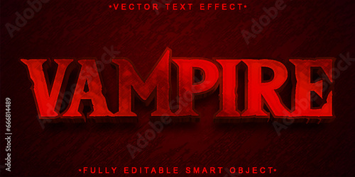 Red Vampire Horror Vector Fully Editable Smart Object Text Effect