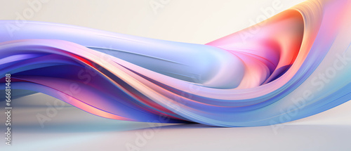 Abstract 3D swirling blend of iridescent colors