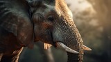 Big elephant on nature background. AI generated image