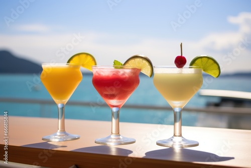 summer cocktails on a cruise ship deck