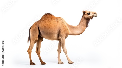 Camel desert animal in white background. AI generated image