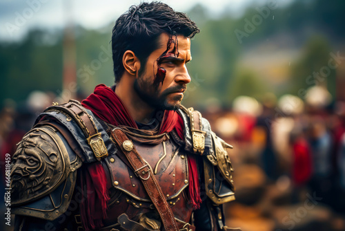 gladiators and roman soldiers, empire, scenes, cinematic style