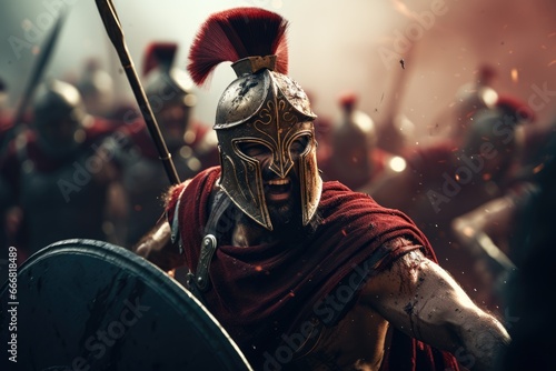 Warriors of Ancient Greece: Spartans at the Hot Gates, Their Resolute Bravery and Formidable Phalanx Breaking the Bounds of History

 photo