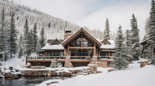 Wooden country chalet in th...
