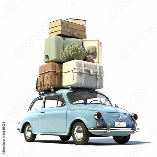 Vintage pastel car with lot...
