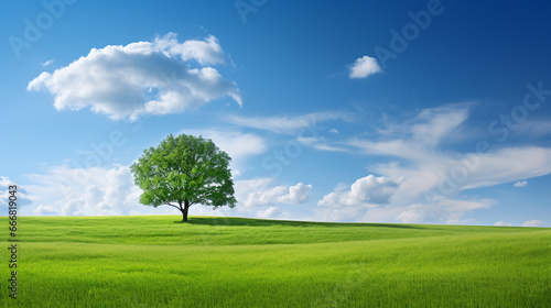 green field tree and blue skygreat