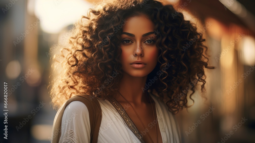 Fototapeta premium Beautiful Moroccan girl. AI generation