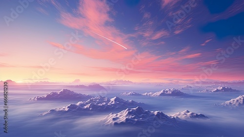 Unreal sky with clouds, neo...