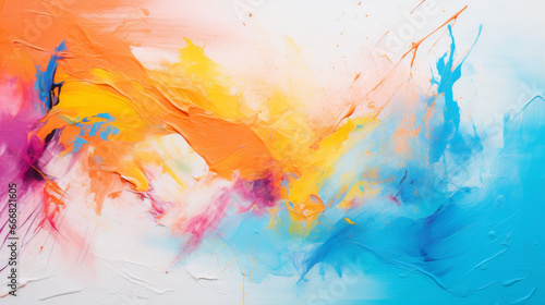 A vibrant and colorful abstract artwork on a blank canvas