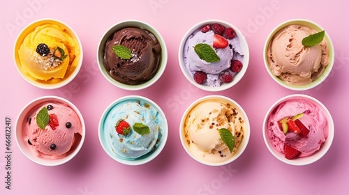 Lots of delicious colorful ice cream. Generation AI