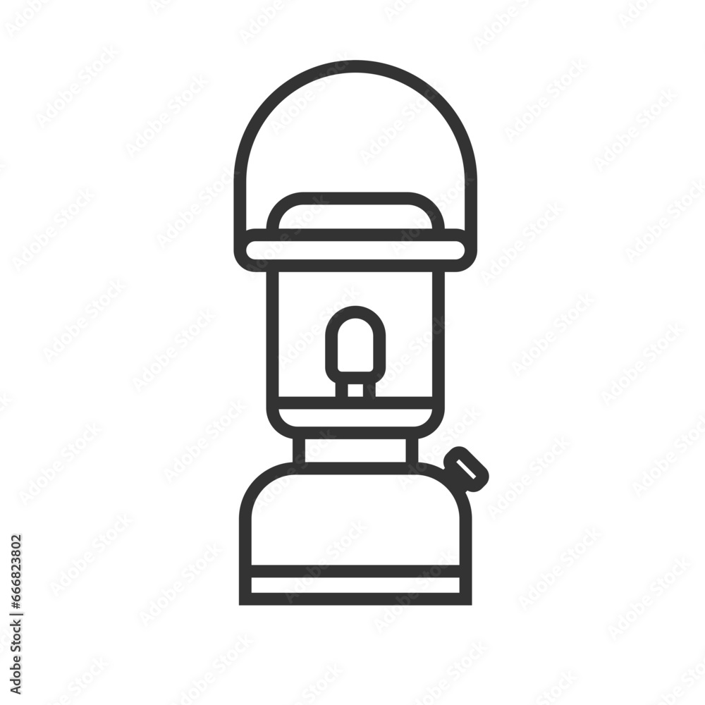Fire lamp line icon, adventure tool vector graphic Fire lamp line icon, adventure tool vector graphic