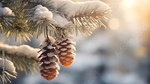 Spruce branches with cones ...